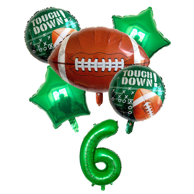 American Football Rugby Theme Sports Carnival Aluminum Film Balloon